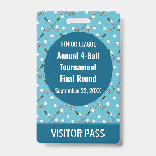Special Golf Event Security Pass ID Badge
