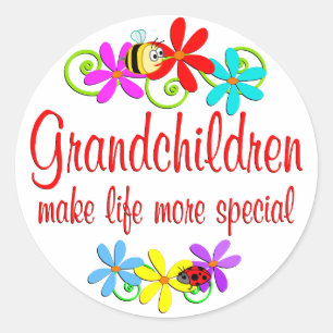 Special Grandchildren Classic Round Sticker