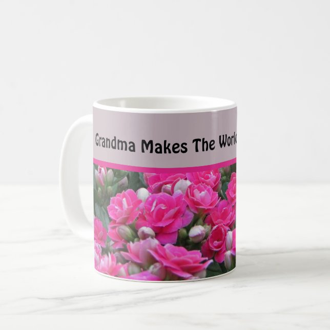 Special Grandma Beautiful Garden Bloom Pink Flower Coffee Mug (Front Left)