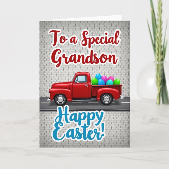 Special Grandson Happy Easter Card (Front)