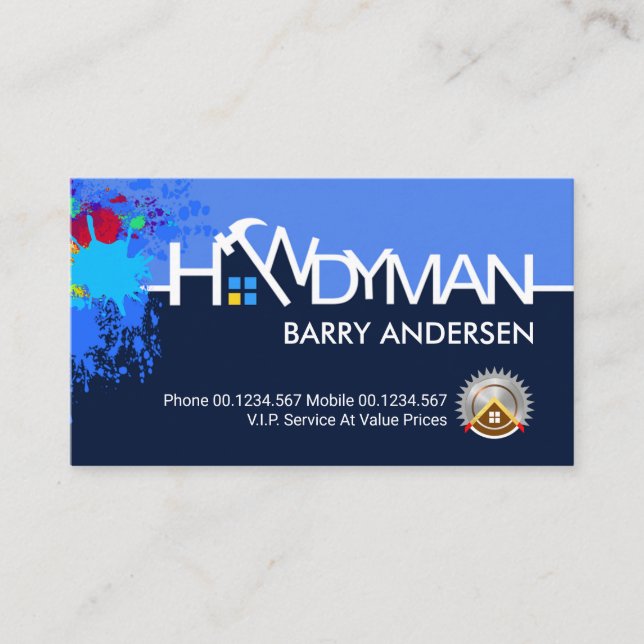 Special Handyman Signage Home Repairs Business Card (Front)