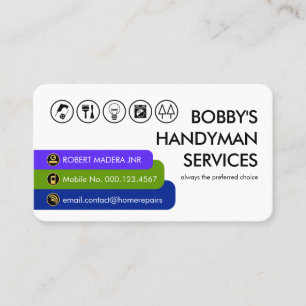 Special Handyman Tabs Home Repairs Business Card