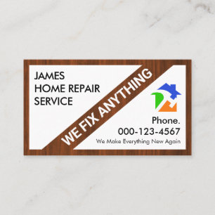 Special Handyman Timber Wood Frame Business Card