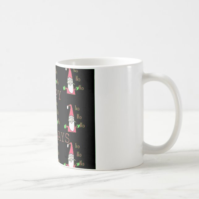 Special Happy Holidays Ho Ho Ho Ink Sketch Santa g Coffee Mug (Right)