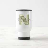 Special keepsake Cool initial Monogram olive green