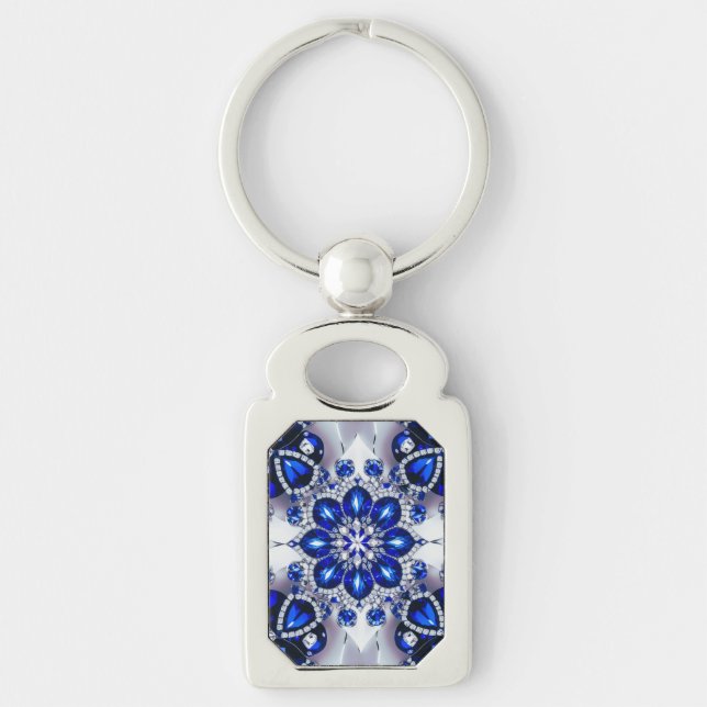 Special keychain with Blue White Colours Design (Front)
