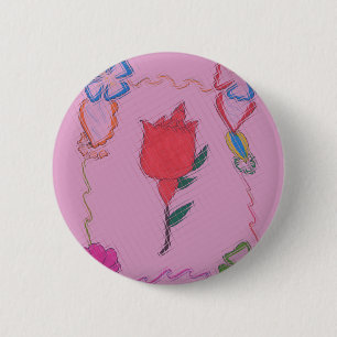 Special Lovely Rose Cute Baby Pink colors 6 Cm Round Badge
