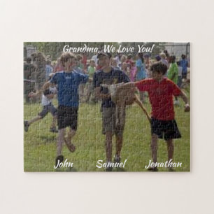 Special Memories Family Photo Grandma We Love You Jigsaw Puzzle