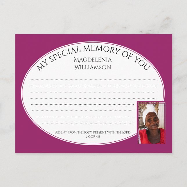 SPECIAL MEMORY OF YOU Photo Share Memory Card (Front)