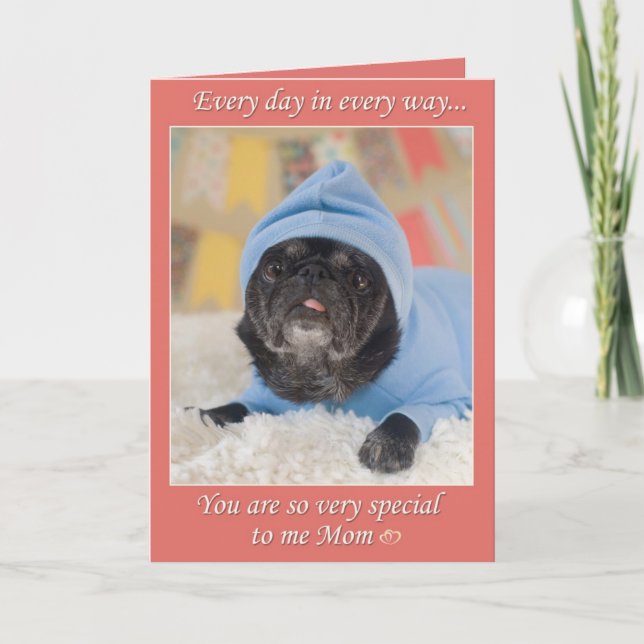 Special Mum Pug Mother's Day Greeting Card (Front)