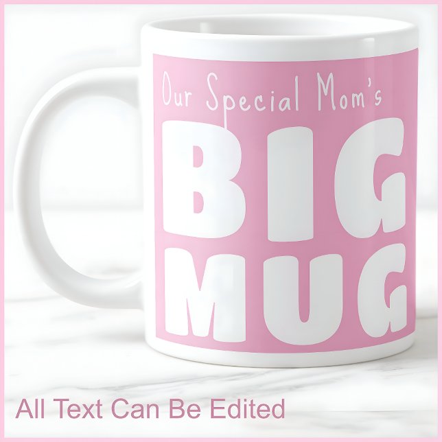 Special Mum’s Big Pink C90 & White Fun Novelty   Large Coffee Mug (Creator Uploaded)