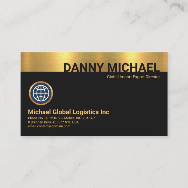 Special Name Silhouette Gold Layer CEO Founder Business Card (Front)