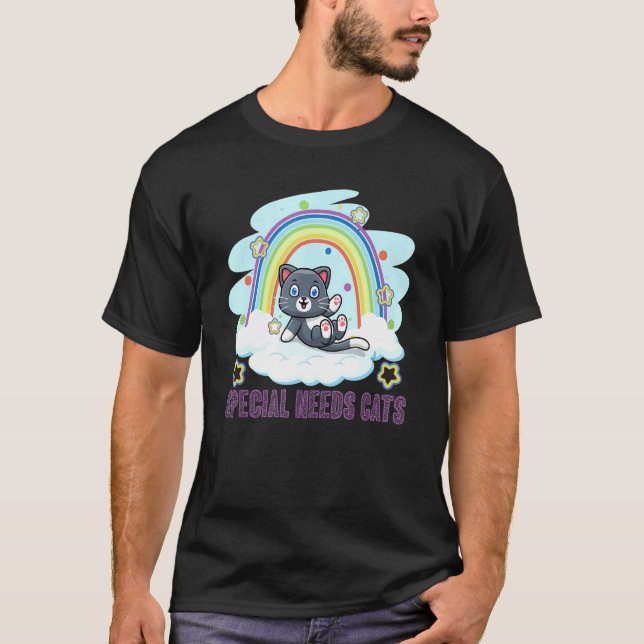 Special Needs Cats Rainbow T-Shirt (Front)