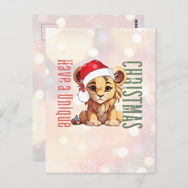Special needs | Unique Christmas | Cute Lion Postcard (Front/Back)