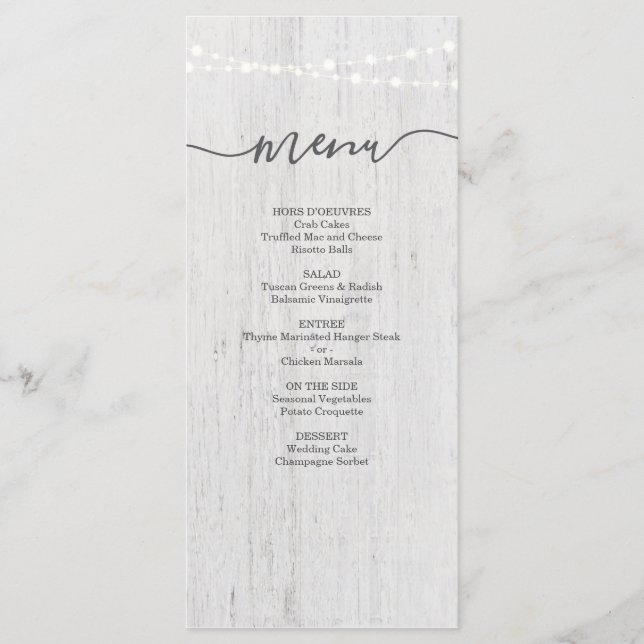 Special Occasion Menu | Rustic Romantic (Front)