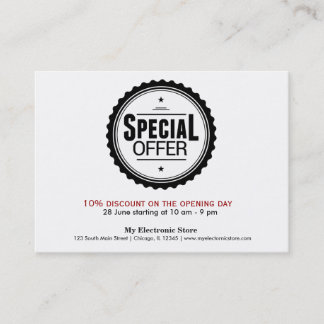 Special Offer Business Card