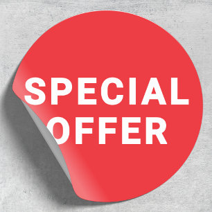 Special Offer Sticker   Promotional Sale Red