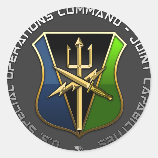 Special Operations Command – Joint Capabilities Classic Round Sticker (Front)