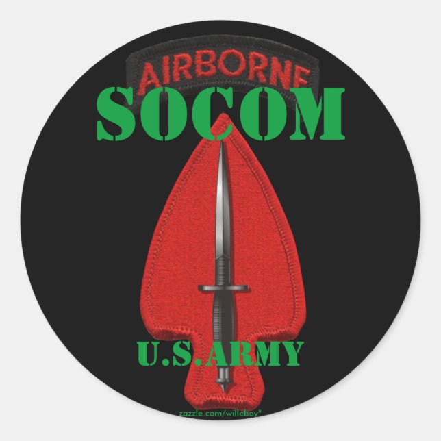 Special Ops USASOC PSYOP Veterans Vets Classic Round Sticker (Front)