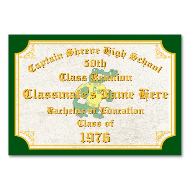 Special Order, Class of 1976 50th Certificate, Table Number (Front)