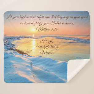 Special Order Winter Beach Sunset Sherpa Blanket