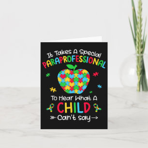 Special Paraprofessional Autism Awareness Teacher  Card