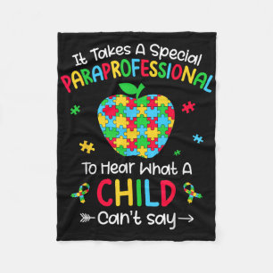 Special Paraprofessional Autism Awareness Teacher  Fleece Blanket