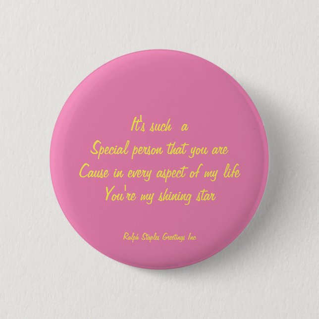 Special person 6 cm round badge (Front)