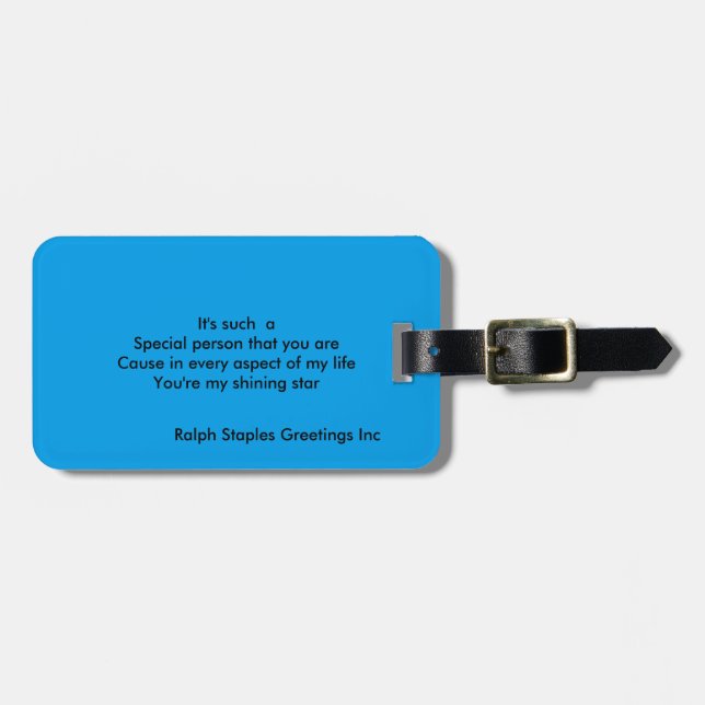 Special person luggage tag (Front Horizontal)