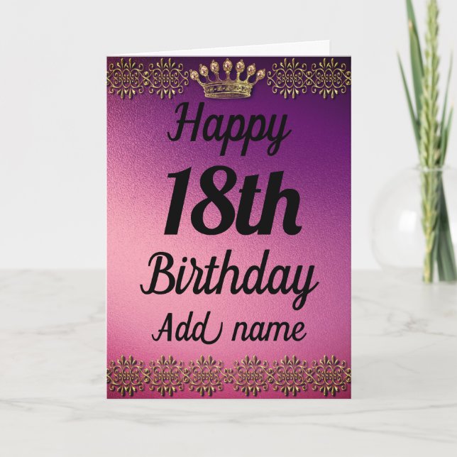 Special personalized age birthday card (Front)