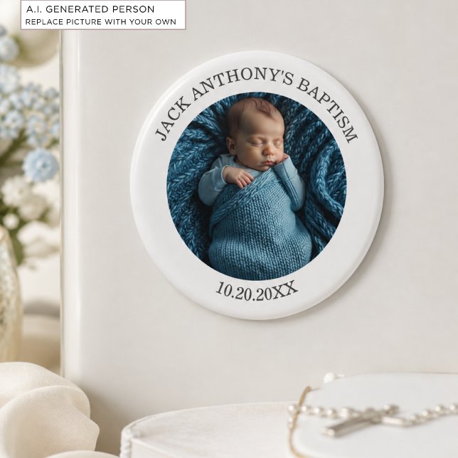 Special Photo Boy's Baptism Favour Magnet (Creator Uploaded)