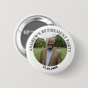 Special Photo Elegant Retirement Party 6 Cm Round Badge