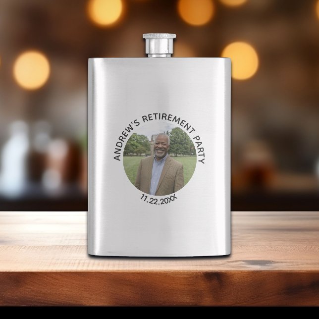 Special Photo Elegant Retirement Party Hip Flask (Creator Uploaded)