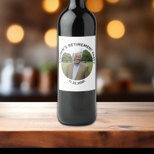 Special Photo Elegant Retirement Party Wine Label