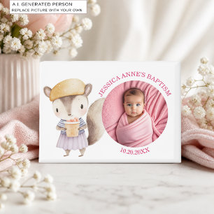 Special Photo Girl's Baptism Favour Magnet