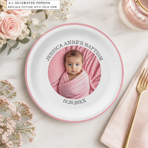 Special Photo Girl's Baptism   Paper Plate