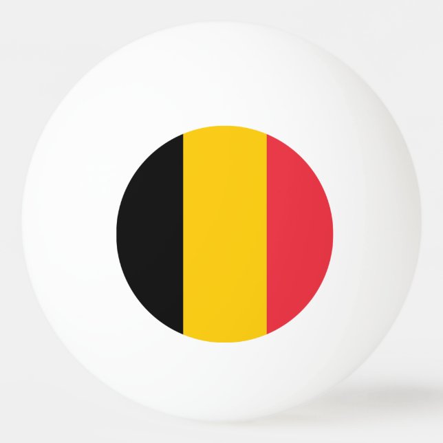 Special ping pong ball with Flag of Belgium (Back)