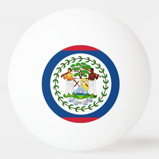 Special ping pong ball with Flag of Belise (Back)