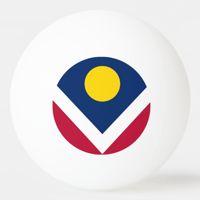 Special ping pong ball with Flag of Denver City (Back)
