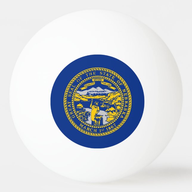 Special ping pong ball with Flag of Nebraska (Back)