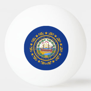Special ping pong ball with Flag of New Hampshire