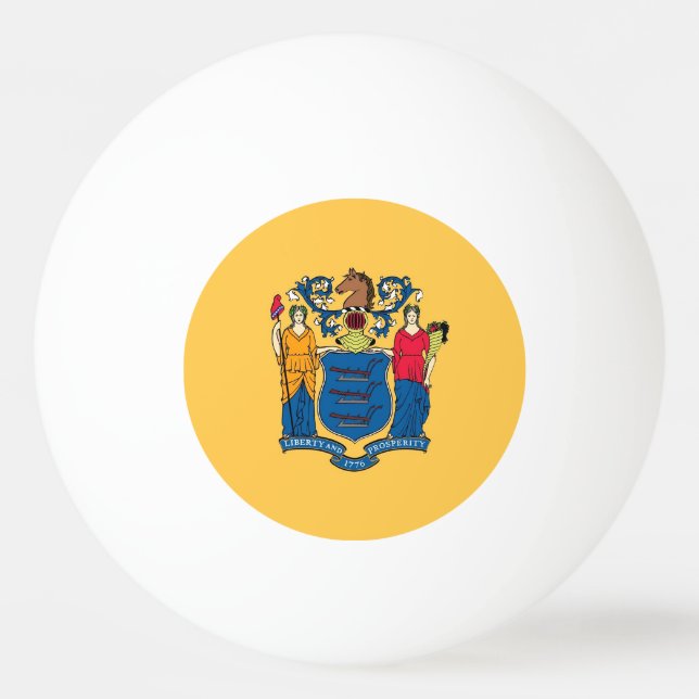 Special ping pong ball with Flag of New Jersey (Back)