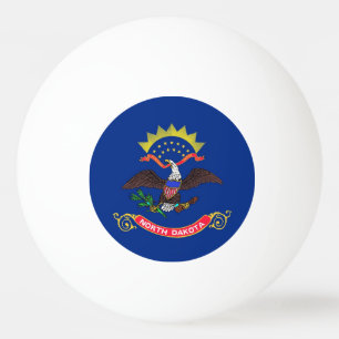 Special ping pong ball with Flag of North Dakota