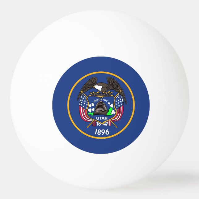 Special ping pong ball with Flag of Utah, USA (Back)