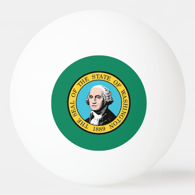 Special ping pong ball with Flag of Washington USA (Back)