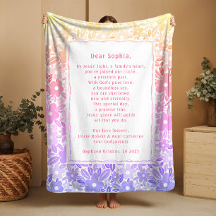 Special Prayer Baptism Fleece Blankets Godchild 