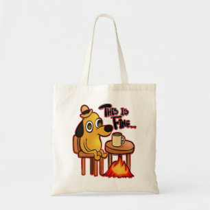 Special Present This Is Fine Meme Dog Gift Movie F Tote Bag