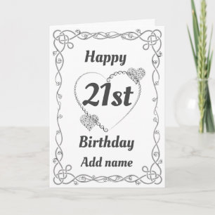 Special pretty 21st birthday card