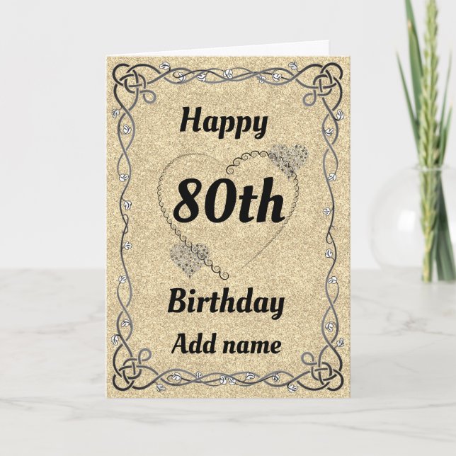 Special pretty 80th birthday card (Front)