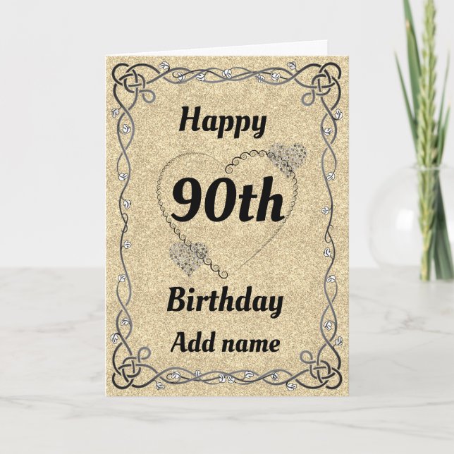 Special pretty 90th birthday card (Front)